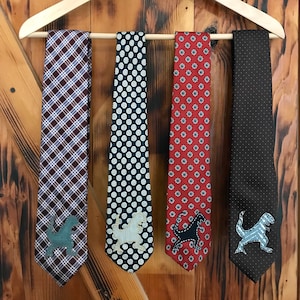 Men&#39;s Dinosaur Tie, Signature Scrumpdiddly Hand Stitched Tyrannosaurus Rex or Brontosaurus Men&#39;s Tie. Dino Tie, Men&#39;s Gift, Father&#39;s Day