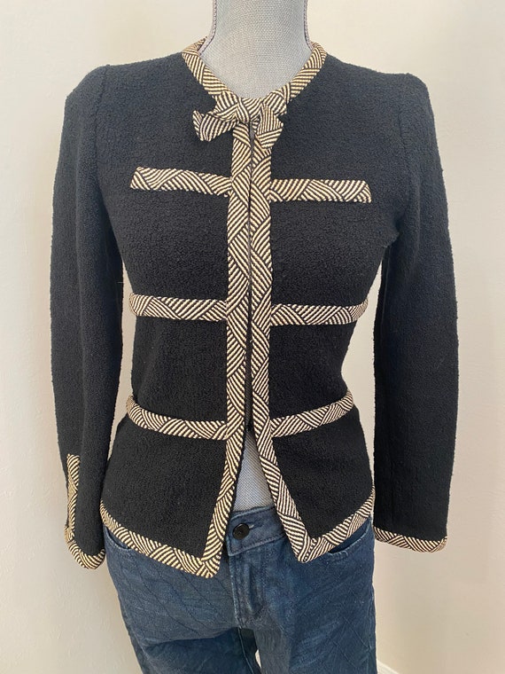 Vintage ADOLFO NY Black Knit Cropped Ladies Jacket