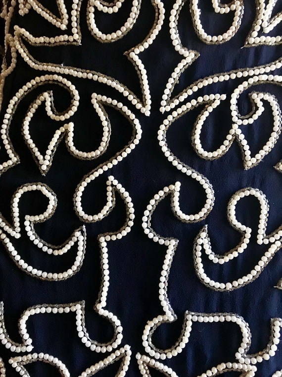Vintage Stenay 100% Silk Beaded Cocktail Dress, E… - image 8