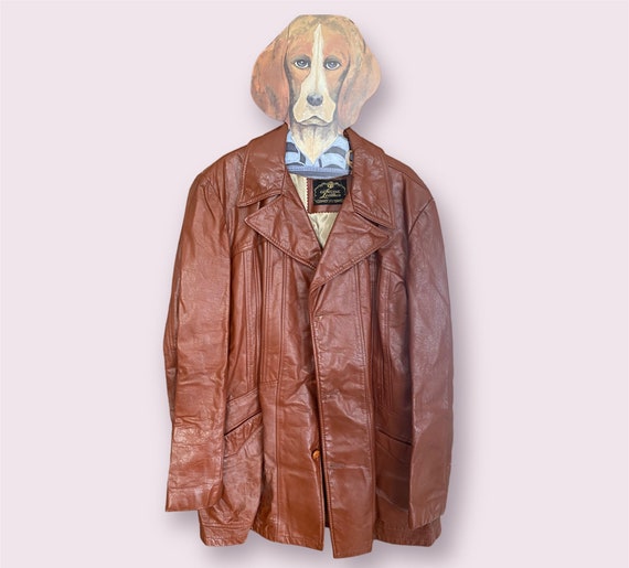 Vintage Men’s Genuine Leather Trenchcoat, Removab… - image 1