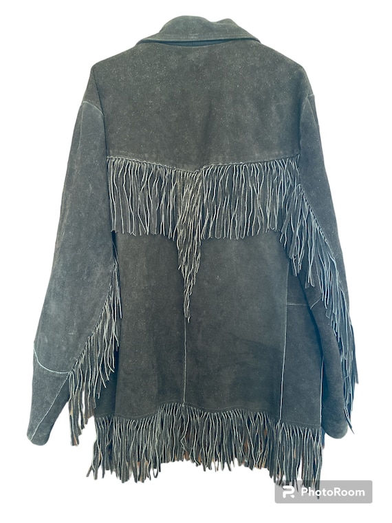 Retro Vintage Pioneer Wear Fringe Suede Jacket, S… - image 5