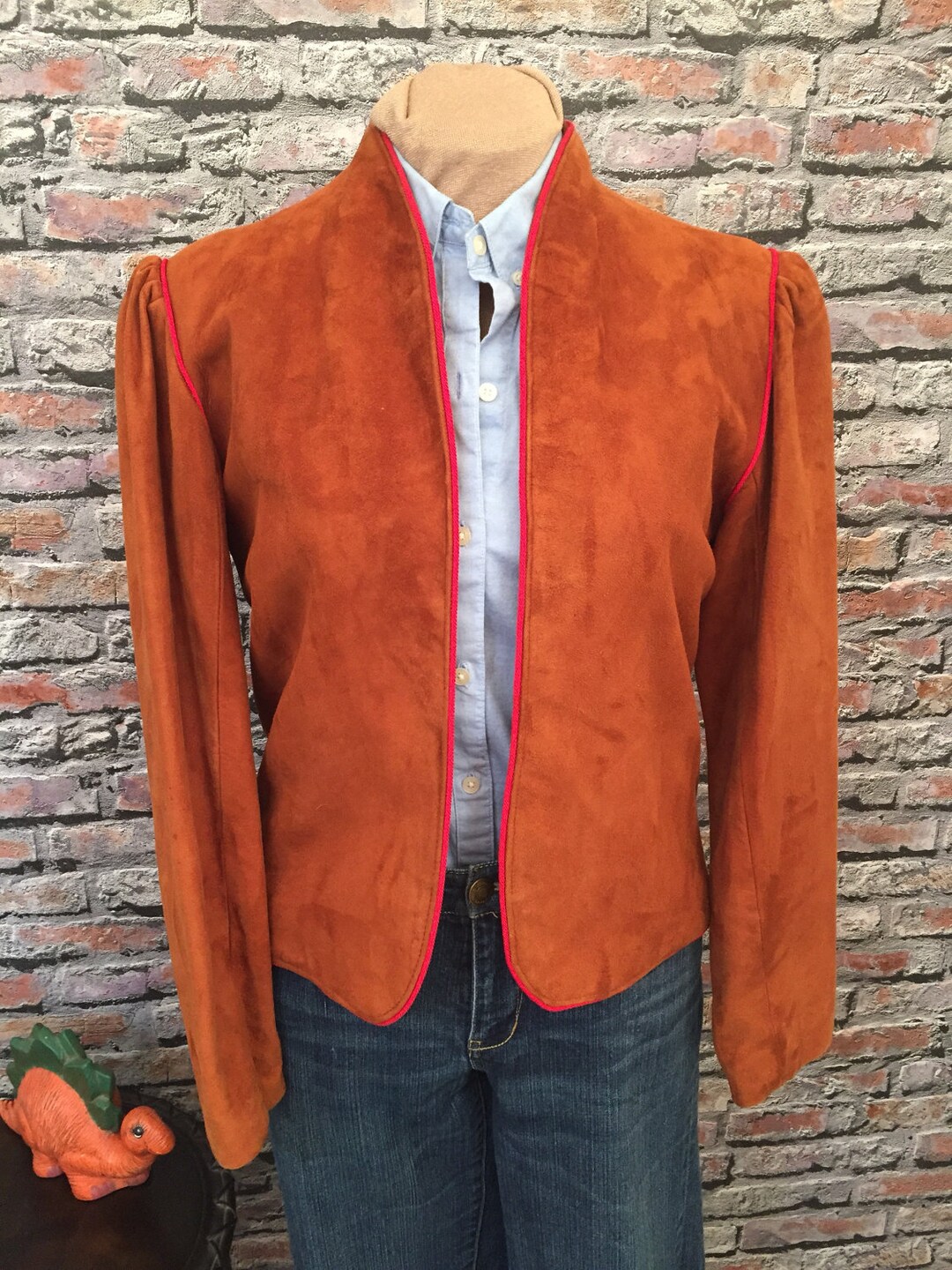 Vintage 70's Cinnamon Colored Suede Jacket With Contrast Etsy