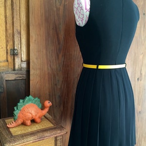 Women's Vintage/RETRO 1980's Short Black and Pleated Dress, Made in USA, LBD image 4