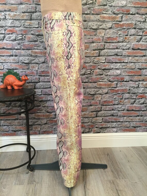 Vintage Emanuel Ungaro Lavender  Python Print Tex… - image 3