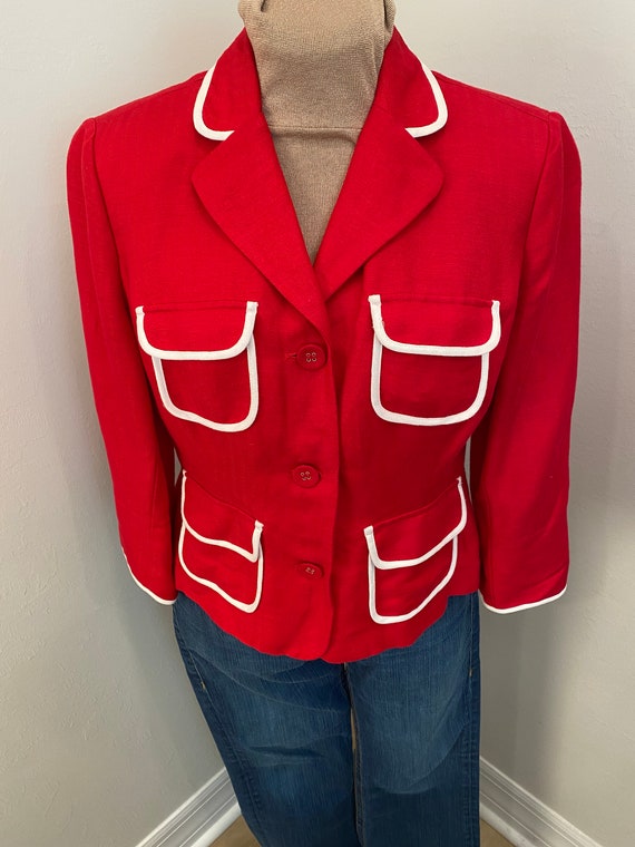 Red linen shop jacket ladies