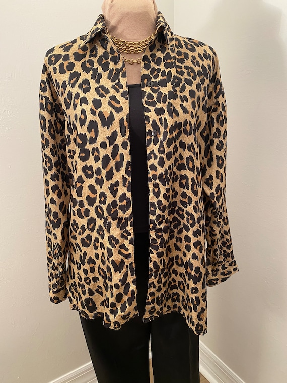 Vintage 1980’s Stunt Collections Silk Leopard Over