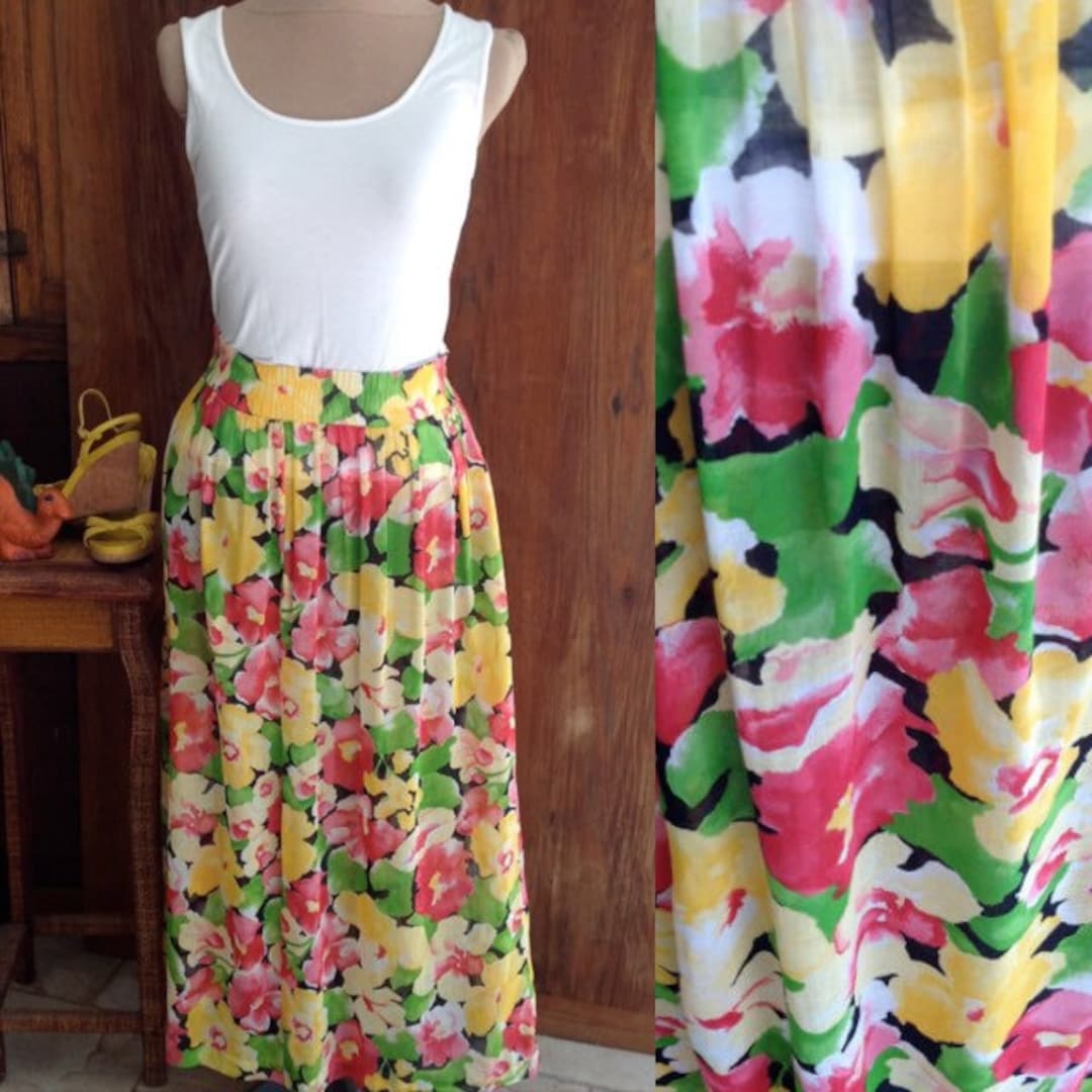 Women's Vintage MONDE Floral Maxi Skirt, Made in Germany, Size 34 - Etsy