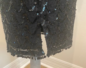 Mini Jupe Noire à Paillettes Et Clous Nanette Lepore - Taille 4, NEUVE Avec étiquettes