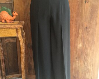 Vintage Womens  Black High Waist Wide Leg Dress Pants  By Designer &quot;List Boutique&quot;  Made In Italy   Size 40