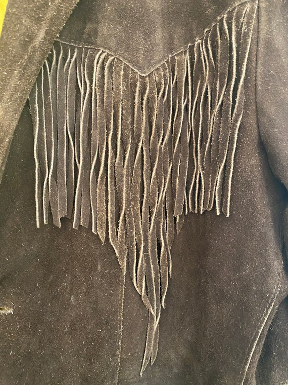 Retro Vintage Pioneer Wear Fringe Suede Jacket, S… - image 7