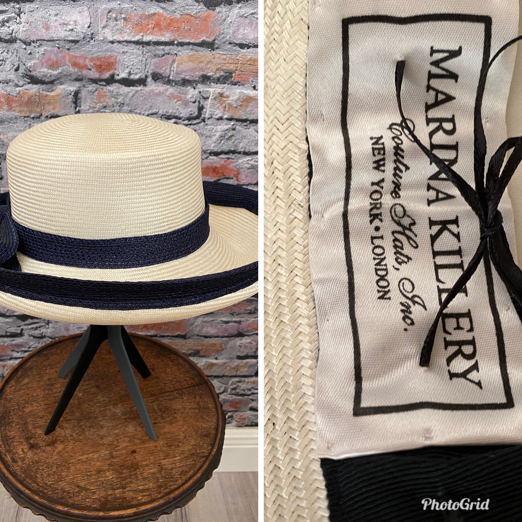 New with Box! Marina Killery Couture Straw Hat (Princess Diana\'s) Milliner Vintage 1995 Marina Hillery Couture Straw Hat (princess  main image 3
