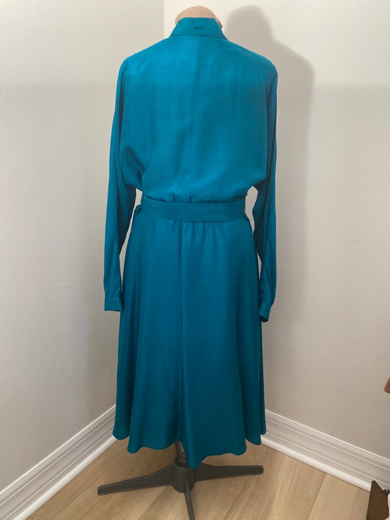 Vintage Pat Argenti 1980’s Silk A Line Midi Dress… - image 2