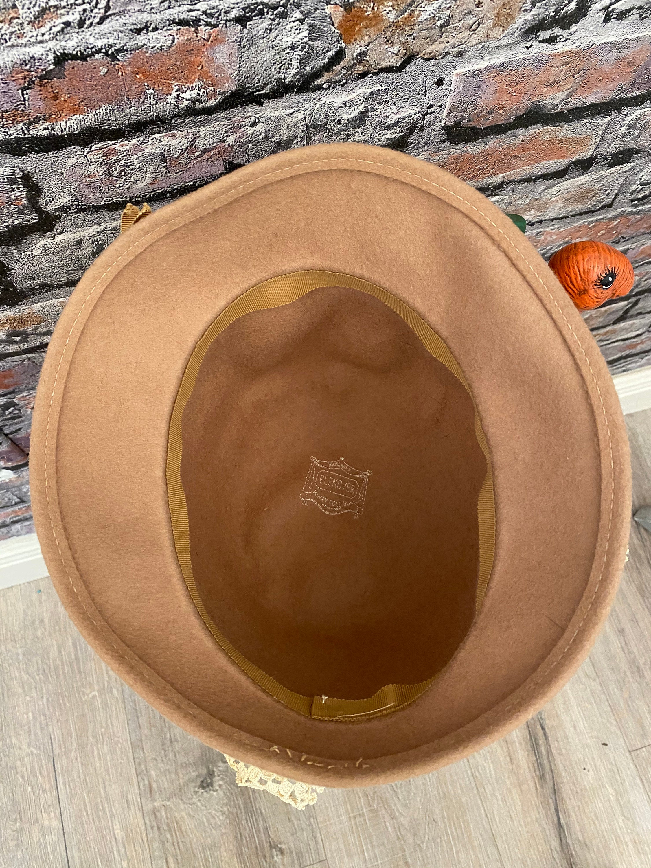 Vintage Camel Color Glenover by Henry Pollak Cloche Felted 