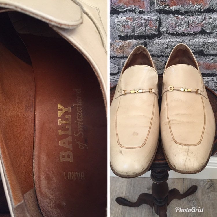 Vintage Mens Bally of Switzerland Bone Leather Loafers Size Vintage Mens Bally of Switzerland Bone Leather Loafers Size