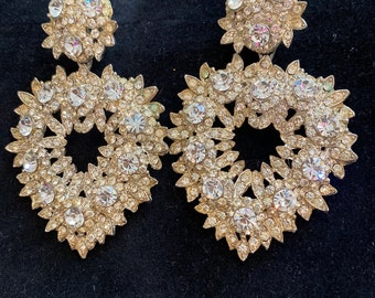 Vintage Thelma Deutsch Large Heart Earrings