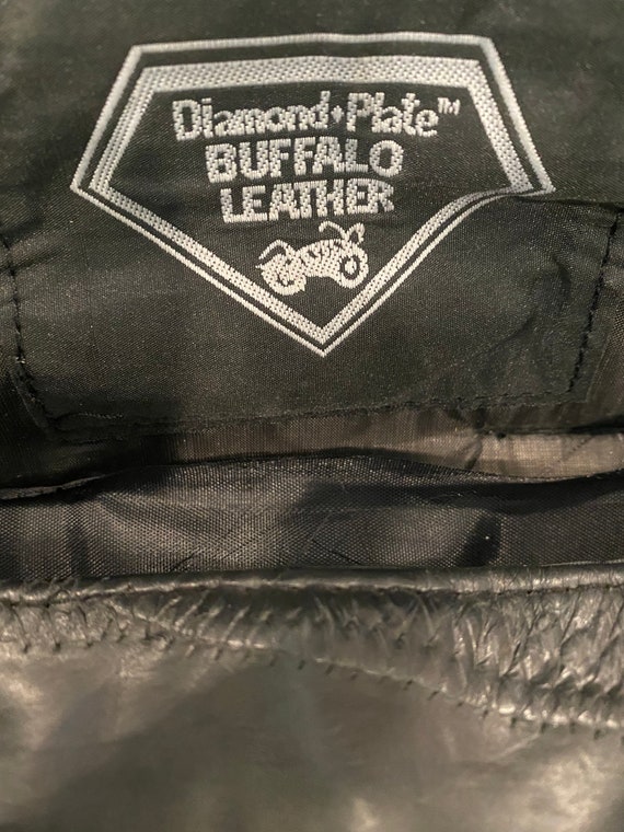 Vintage Diamond Plate Buffalo Leather Black Waist Bag… Gem