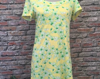 Vintage Lilly Pulitzer Cotton Knit  Floral Dress   Size Small