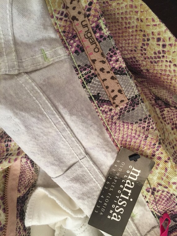 Vintage Emanuel Ungaro Lavender  Python Print Tex… - image 4