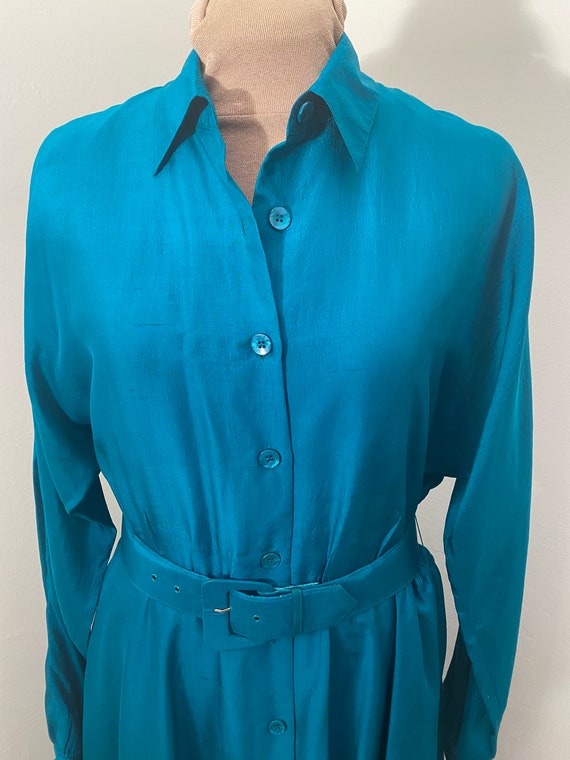 Vintage Pat Argenti 1980’s Silk A Line Midi Dress… - image 7