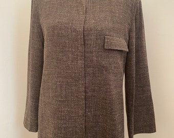 Vintage Giorgio Armani Le Collezioni Heather Brown Lightweight Long Jacket  Size 6