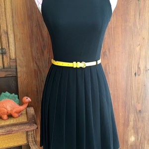 Women's Vintage/RETRO 1980's Short Black and Pleated Dress, Made in USA, LBD image 2