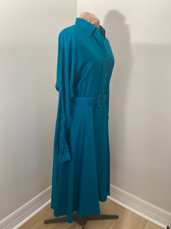 Vintage Pat Argenti 1980’s Silk A Line Midi Dress… - image 4