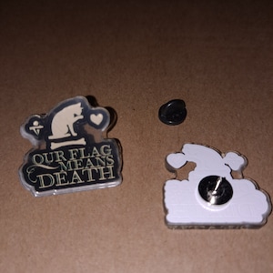 Nossa bandeira significa alfinete de acrílico com logotipo do gato da morte