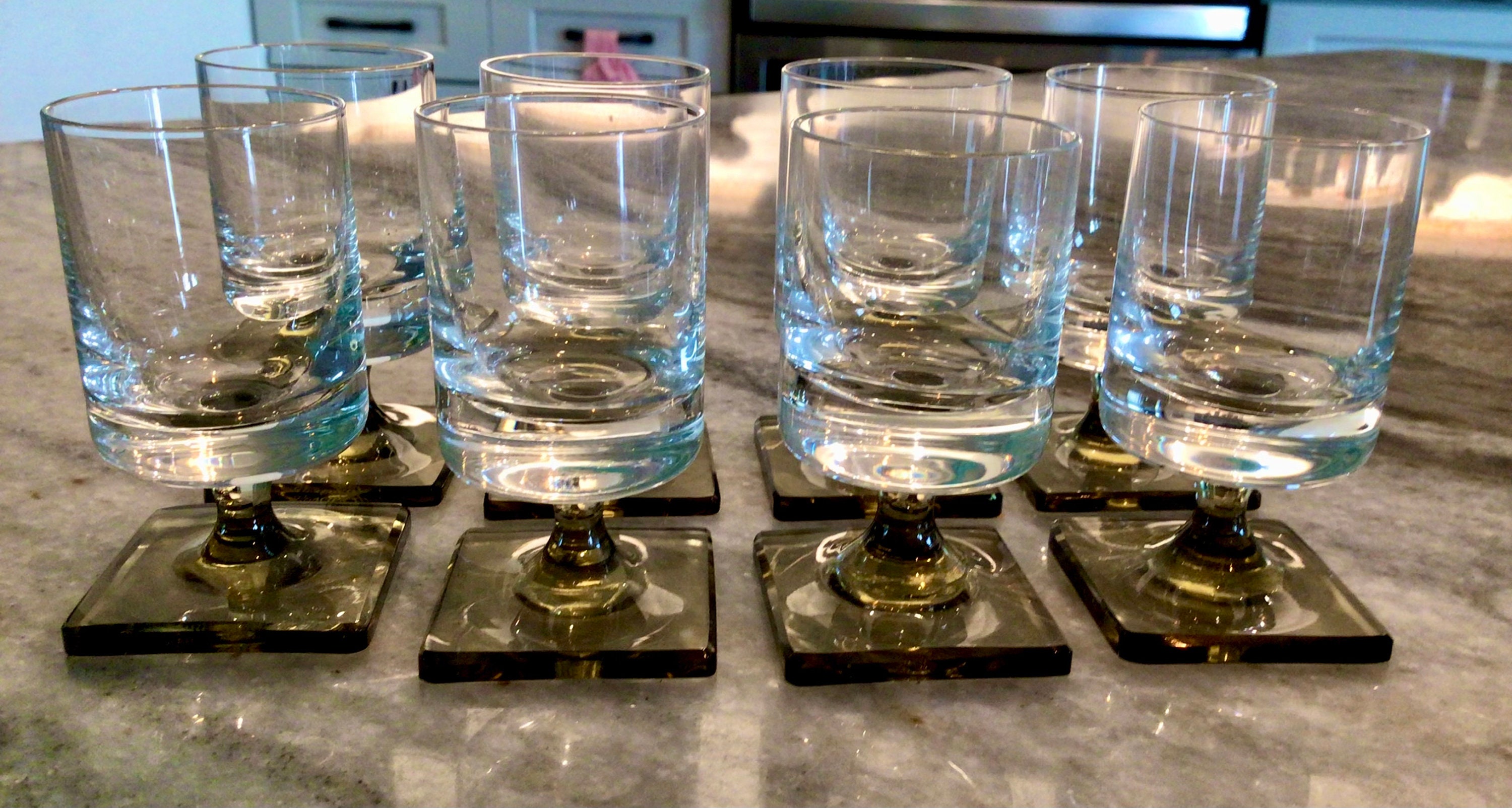 Rosenthal Crystal Studio Line Cordial Shot Glass Set of 8 / Square Base /  Barware Gifts / Vintagesouthwest 