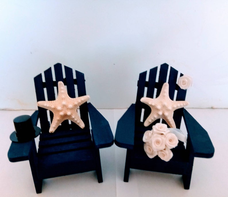 Adirondack Chair Cake Topper Knobby Star Fish Mr Mrs Beach Bride And Groom