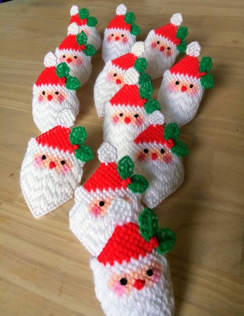 Set of twelve Christmas napkin ringsSanta Clause napkin Etsy
