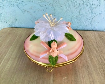 Shell Trinket Box-Shell Ring Box -Beach Ring Box-Wedding Ring Pillow FREE SHIPPING