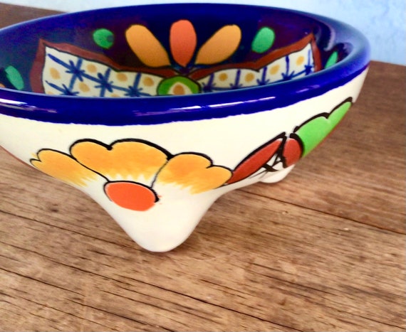 Ring dish Footed Mexican Pottery Trinket Dish-Mexican Pottery Catch All Dish