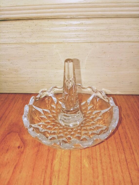 24k Lead Crystal Glass Ring Holdervintage Ring Holderdiamond Etsy