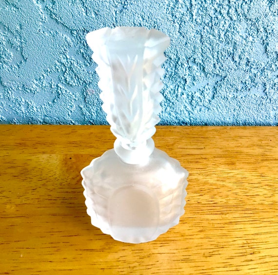 Frosted Perfume Bottle- Mid Century Modern Perfume Bottle Fancy perfume bottle-