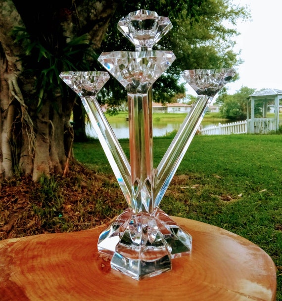 Transparent Crystal Glass 24 cm Villeroy /& Boch Candelabra 2-armed