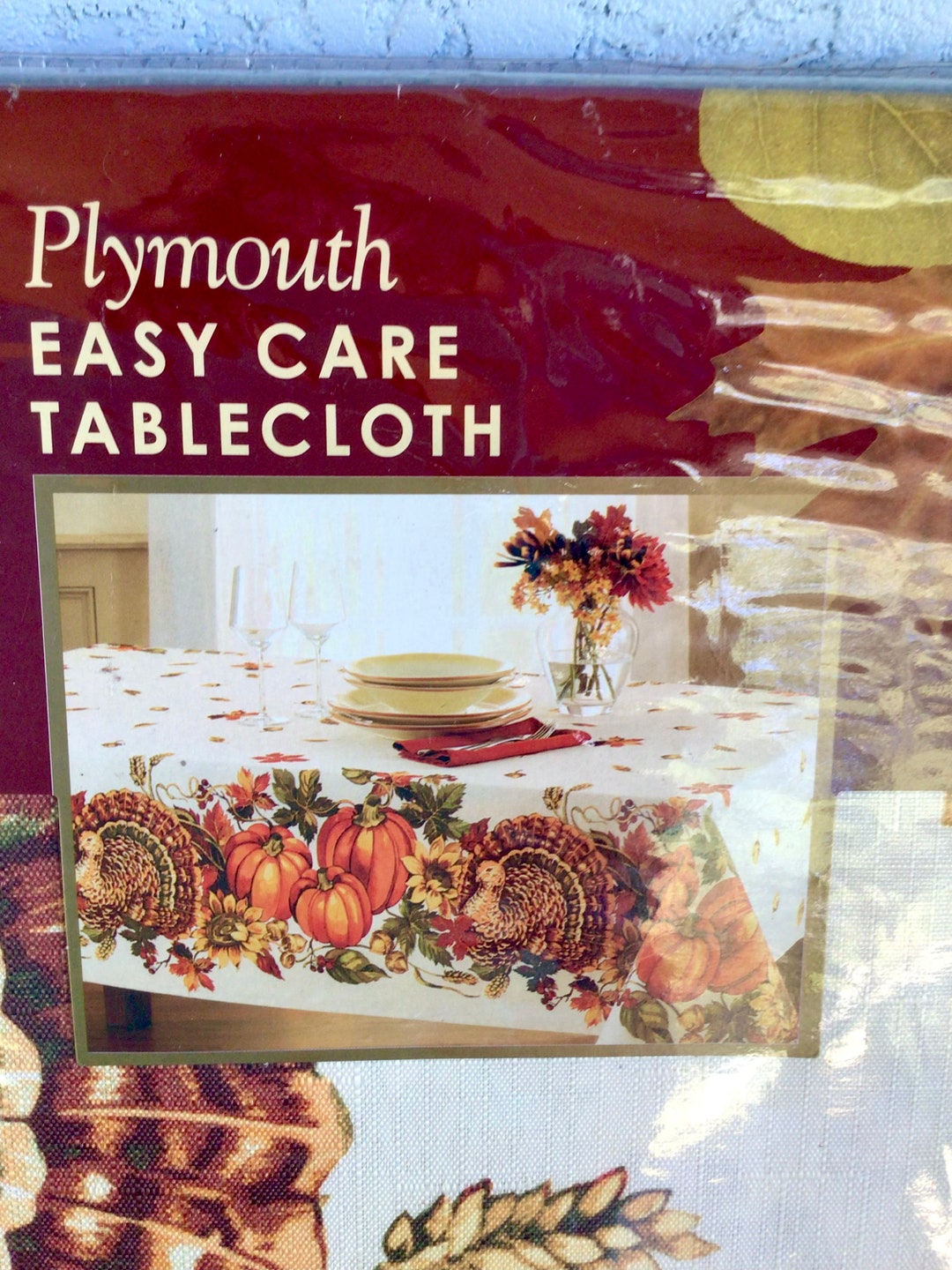 Thanksgiving Tableclothnew Old Stock Fall Fabric Etsy