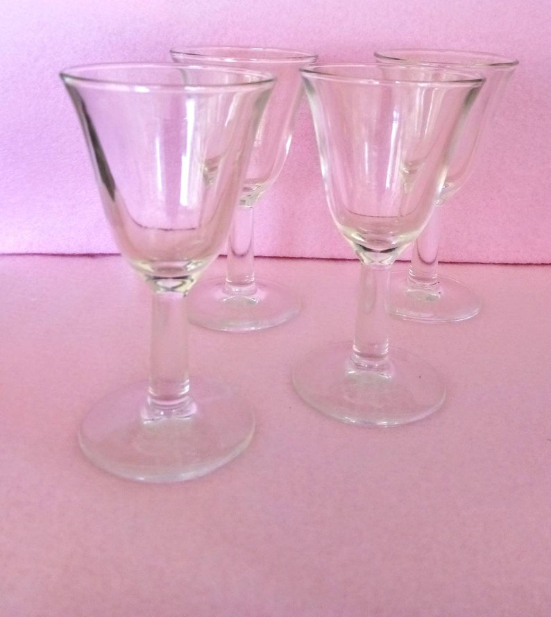 Vintage Shot Glassesstemmed shot glasses Set of four short Etsy