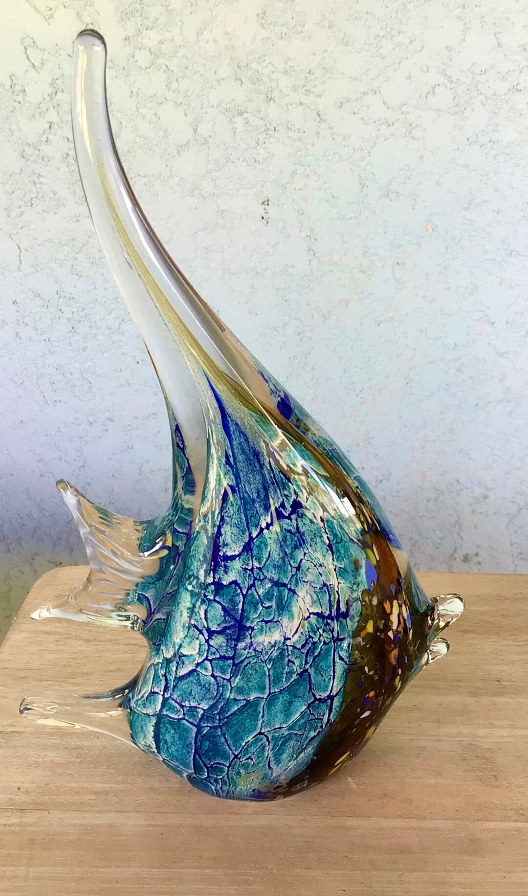Glass Angel Fish Hand Blowngca Art Glass Fishart Glass Etsy