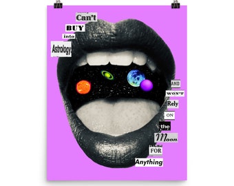 GLOSSY Galaxy Mouth Art Print | Trippy, Psychedelic, Collage Art | Alvvays Inspired | Christmas Gift