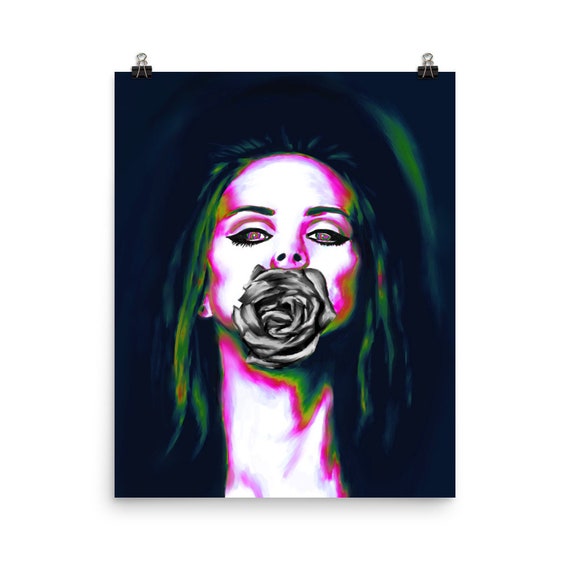 GLOSSY Lana Del Rey Rose Inspired Art Print Psychedelic, Trippy, Gothic,  Macabre, Photo Paper Quality Poster - Etsy