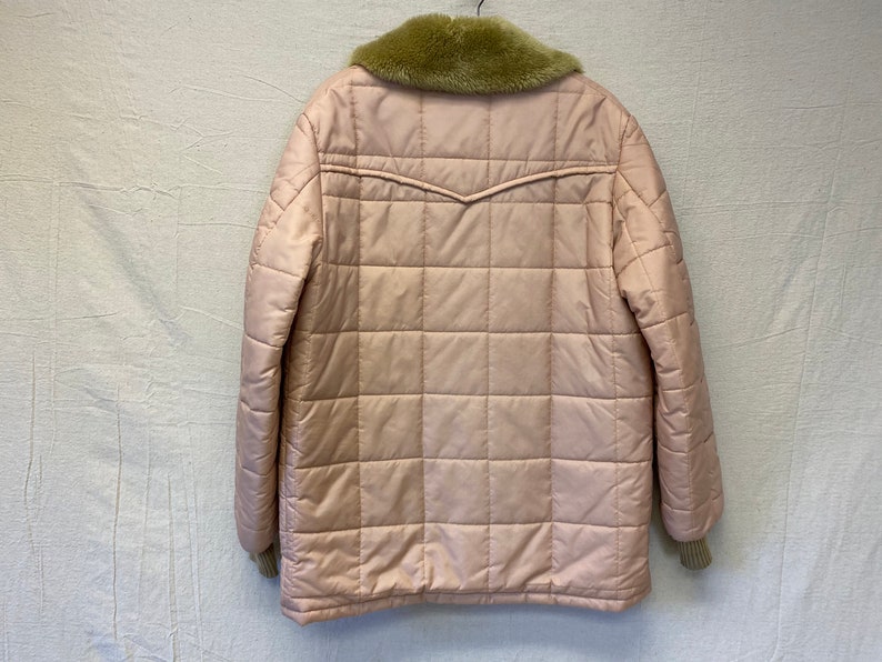 Tan Bark Brand Denver Co Perfect Pinky Beige Puffer Coat With Faux Fur Collar Unisex XL