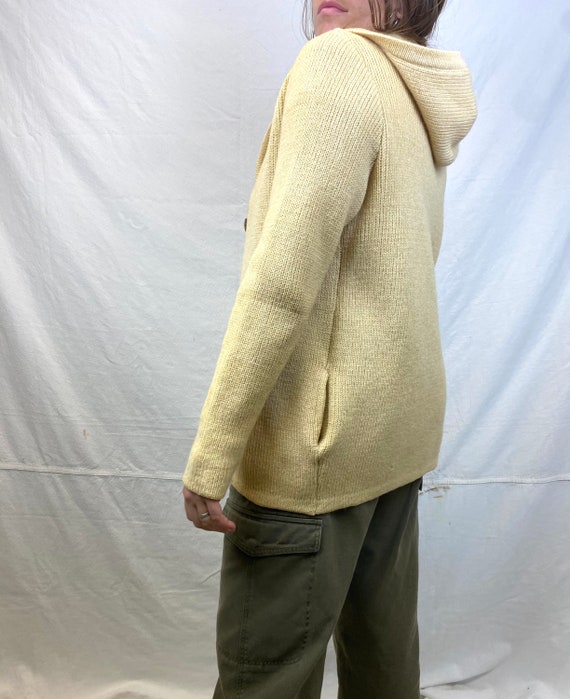 MEDIUM Buttery Ribbed Wool Hooded Cardigan Sweate… - image 7