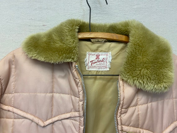 Tan Bark Brand Denver Co Perfect Pinky Beige Puffer Coat With Faux Fur Collar Unisex XL