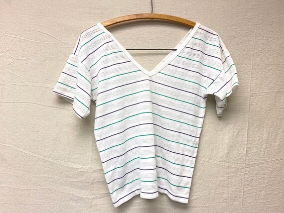 Amazing Wrangler Double B Neck 70s Striped Semi Sh