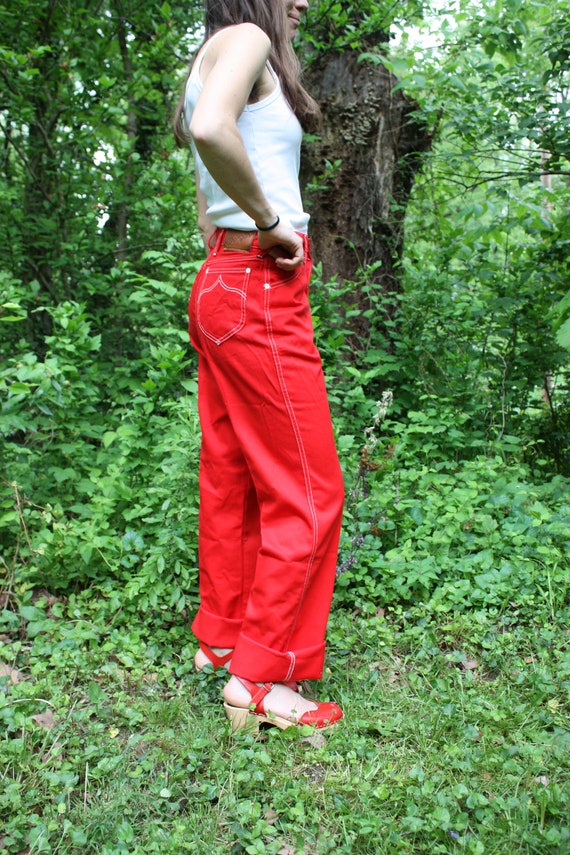 30x34 Red Wranglers with White Stitching 1970's US