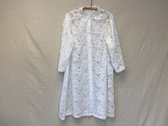 Vintage White Lace Button Down Beach Bridal Coveru