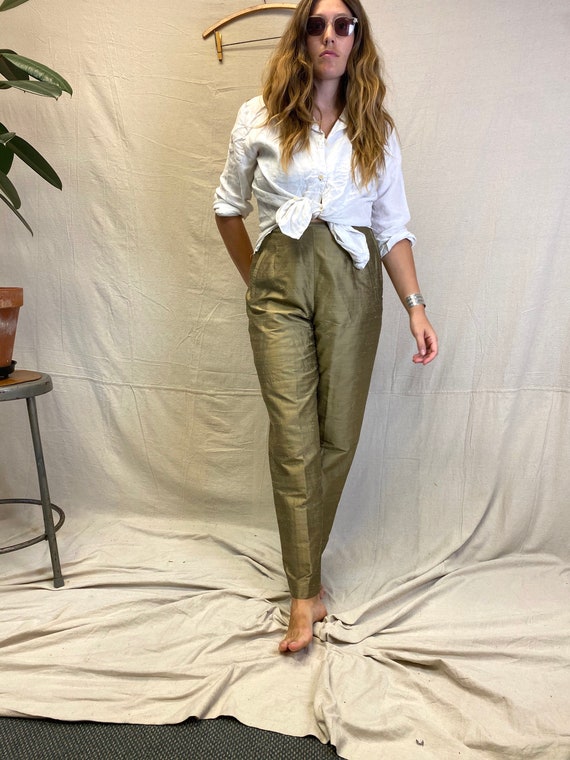 30x30 Gold All Silk High Waisted Pants.