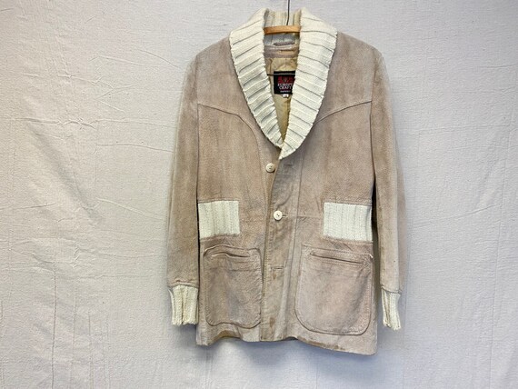 Suede and Sweater Coat Unisex L
