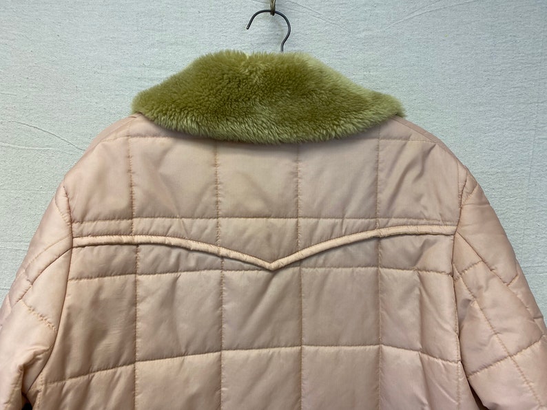 Tan Bark Brand Denver Co Perfect Pinky Beige Puffer Coat With Faux Fur Collar Unisex XL