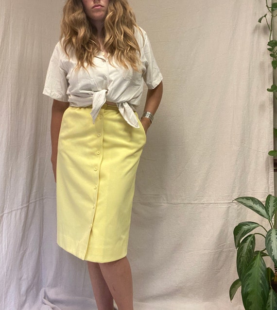 Givenchy Sport Yellow Button Front Skirt. 28” wais